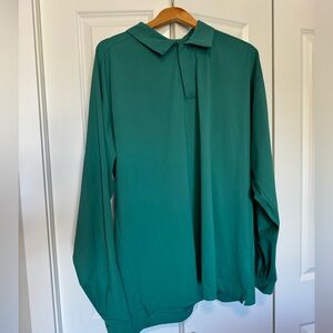 Nike Golf Long Sleeve Men’s Green Polo Snap Button Size XL Outdoor Sports
